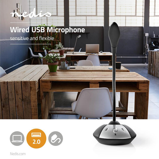Nedis Microphone | Used for: Desktop / Notebook | Wired | USB-A Male | On/Off switch | Headphone output