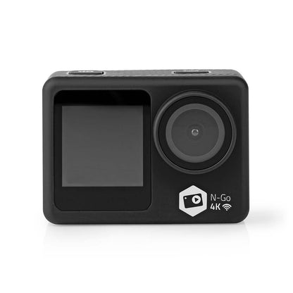 Nedis Action Cam | Dual Screen | 4K@30fps | 16 MPixel | Waterproof up to: 30.0 m | 90 min | Wi-Fi | App available for: Android™ / IOS | Mounts included | Black