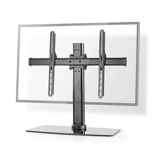 Nedis Full Motion TV Stand | 32 - 65 " | Maximum supported screen weight: 45 kg | Tiltable | Rotatable | Adjustable pre-fixed heights | Glass / Steel | Black