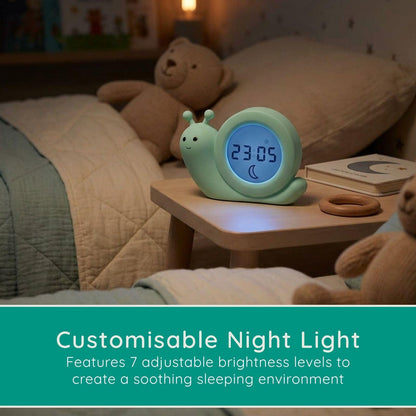 Alecto BC110GN SIMON | Sleep Trainer & Night Lamp Light / Alarm Clock - Green