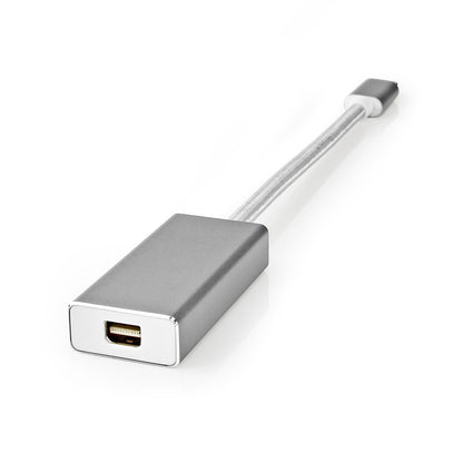 Nedis USB-C™ Adapter | USB 3.2 Gen 1 | USB-C™ Male | Mini DisplayPort Female | 0.20 m | Round | Gold Plated | Braided / Nylon | Silver | Cover Window Box