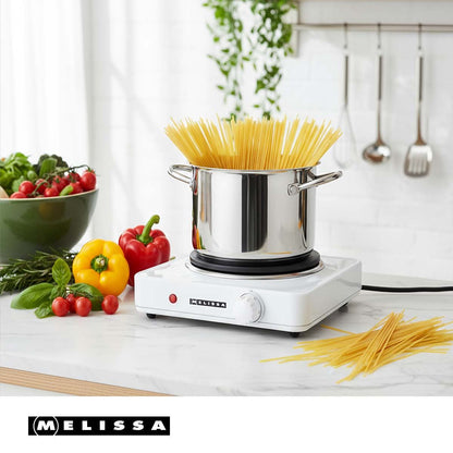 MELISSA 16350028 | Electric Hot Plate | 1500 W | Ø 18.5 cm | 6 Heat settings | Non-slip feet | White