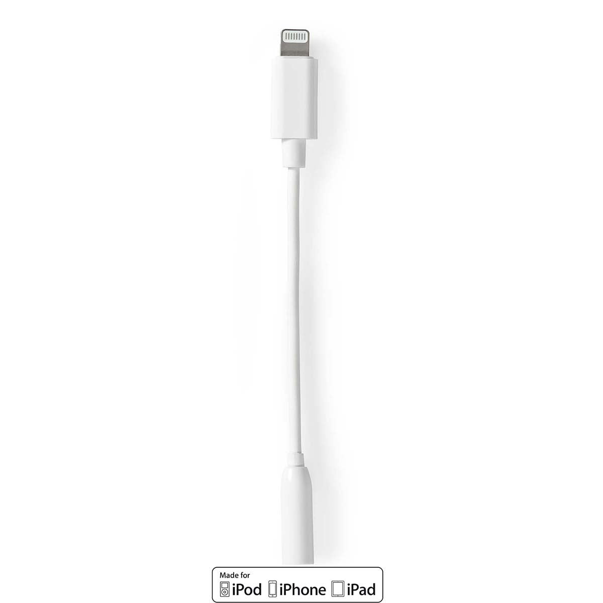 Nedis Lightning Adapter | Apple Lightning 8-Pin | 3.5 mm Female | Nickel Plated | 0.10 m | Round | PVC