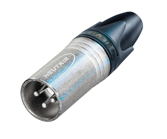 Neutrik 3 pole male cable connector with Nickel housing and silver contacts