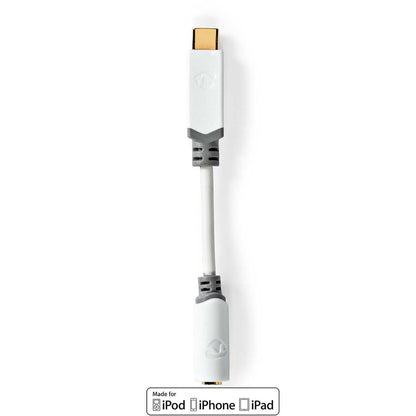 Nedis USB-C™ Adapter | USB 2.0 | USB-C™ Male | 3.5 mm Female | 0.10 m | Round | Gold Plated | PVC | White | Box