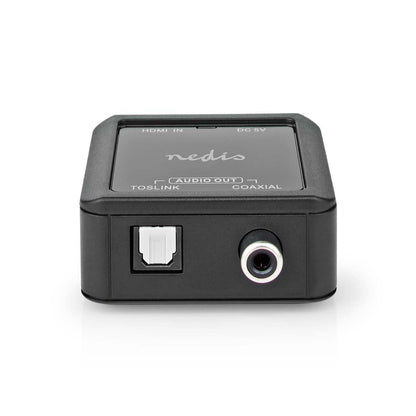 Nedis Digital Audio Converter | 1-way | Connection input: DC Power / HDMI™ Input | Connection output: 1x Coax Audio / 1x TosLink Female | Automatic | Anthracite