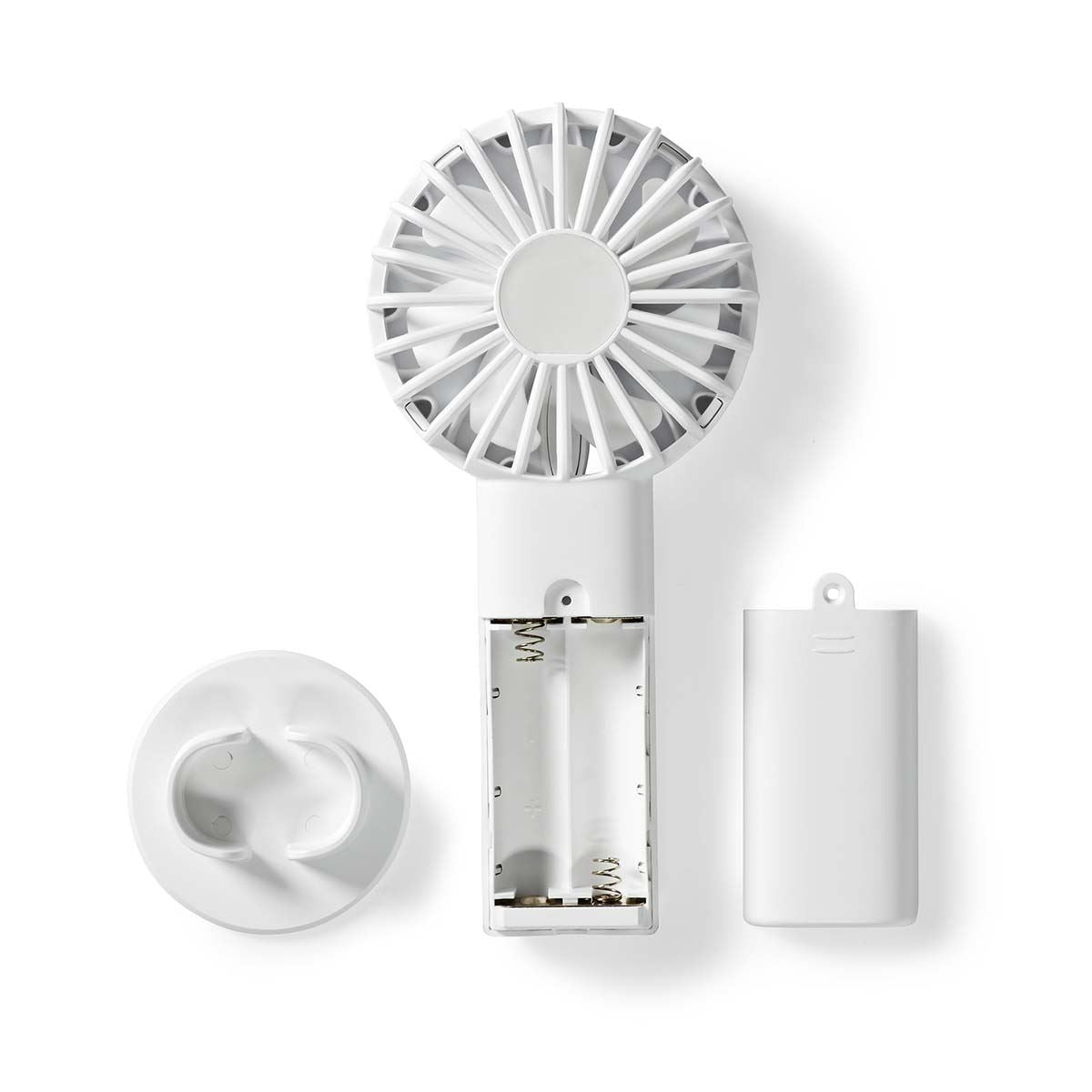 Nedis FNHH1WT | Hand / Desk Fan | Battery Powered 60 mm | 2-Speed Settings | White