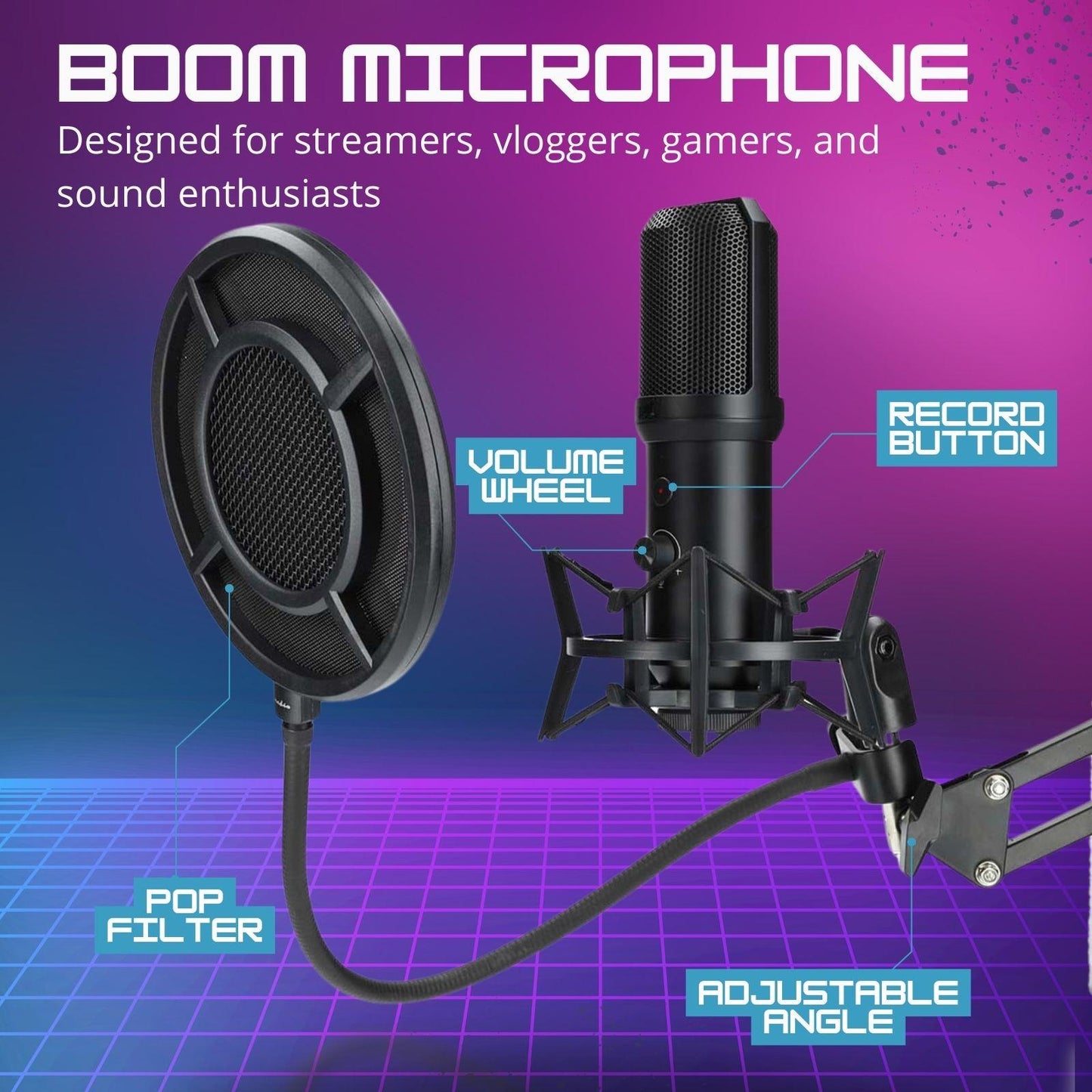 Nedis Streaming & Gaming Microphone | Used for: Desktop / Notebook | USB Type-A | On/Off switch | POP Filter