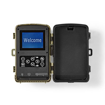 Nedis Wildlife Camera | 1080p@30fps | 16.0 MPixel | 5 MPixel CMOS | IP56 | Black No-Glow IR | Night vision | Viewing angle: 90 ° | Motion sensor | Detection angle: 120 ° | Detection range: 20.0 m | Screen size: 2.4 " | LCD Screen | Brown/Green