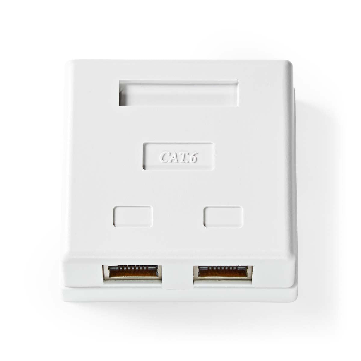 Nedis Network Wall Box | On-Wall | 2 port(s) | STP CAT6 | Straight | Female | Gold Plated | PVC | White | Envelope