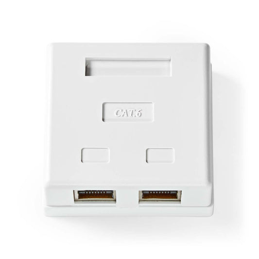 Nedis Network Wall Box | On-Wall | 2 port(s) | STP CAT6 | Straight | Female | Gold Plated | PVC | White | Envelope
