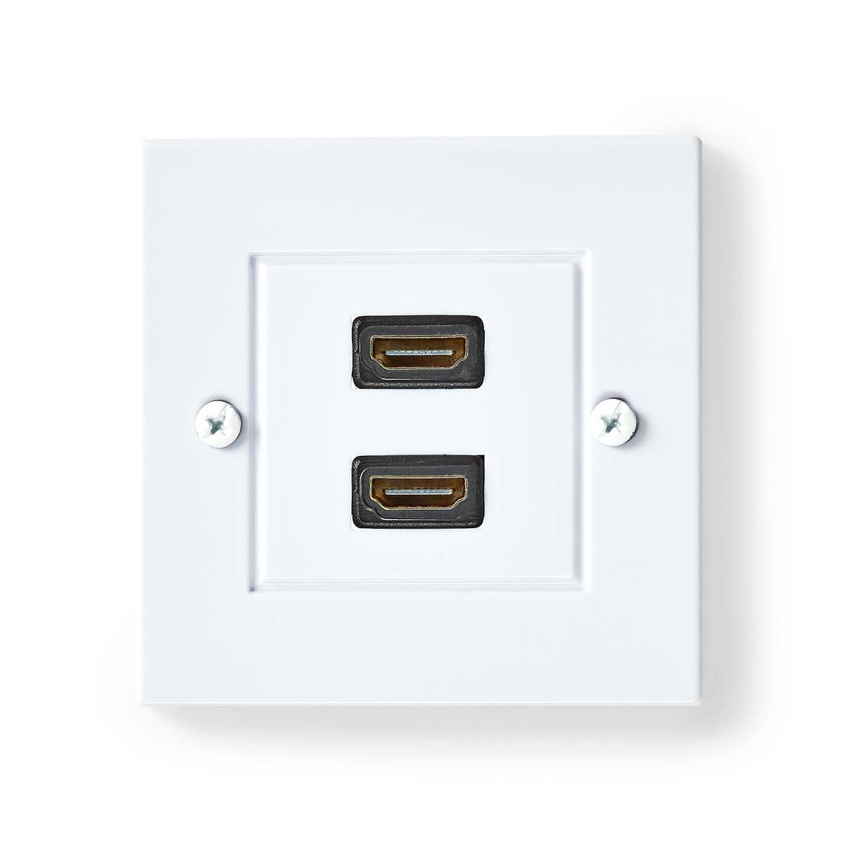 Nedis HDMI™ Wall Box | 2x HDMI™ Female | 4K@60Hz | HDMI™ Output | Black | 18 Gbps | Gold Plated | Envelope