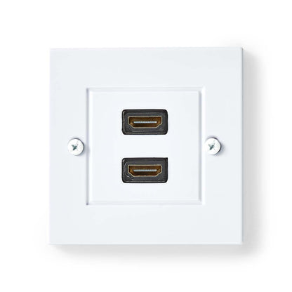 Nedis HDMI™ Wall Box | 2x HDMI™ Female | 4K@60Hz | HDMI™ Output | Black | 18 Gbps | Gold Plated | Envelope