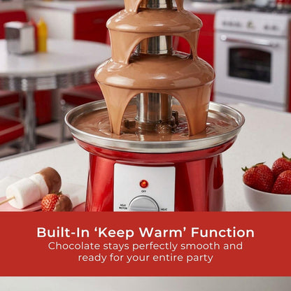 MELISSA Chocolate Fontain | 90 W | 32cm height | 3 Tiers | Red / White