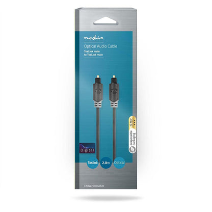 Nedis Optical Audio Cable | TosLink Male | TosLink Male | 2.00 m | Round | PVC | Anthracite | Box