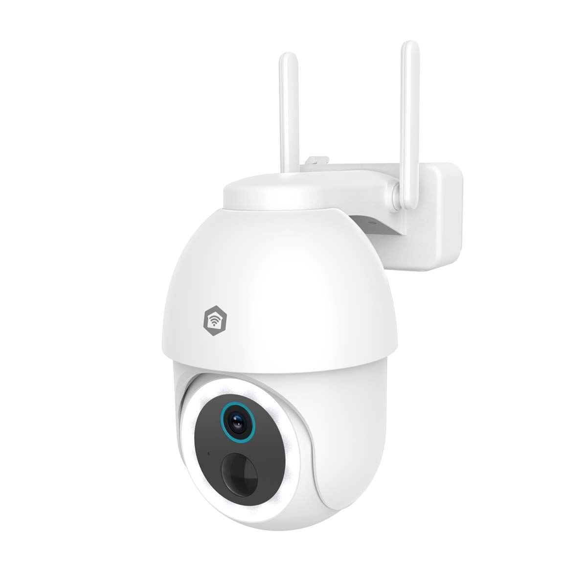 Nedis SmartLife Outdoor Camera | Spotlight | 3MP Full HD 1296p | Pan tilt | IP65 | Max. battery life: 3 Months | Cloud Storage (optional) / microSD (not included) | 5 V DC | With motion sensor | Night vision | White