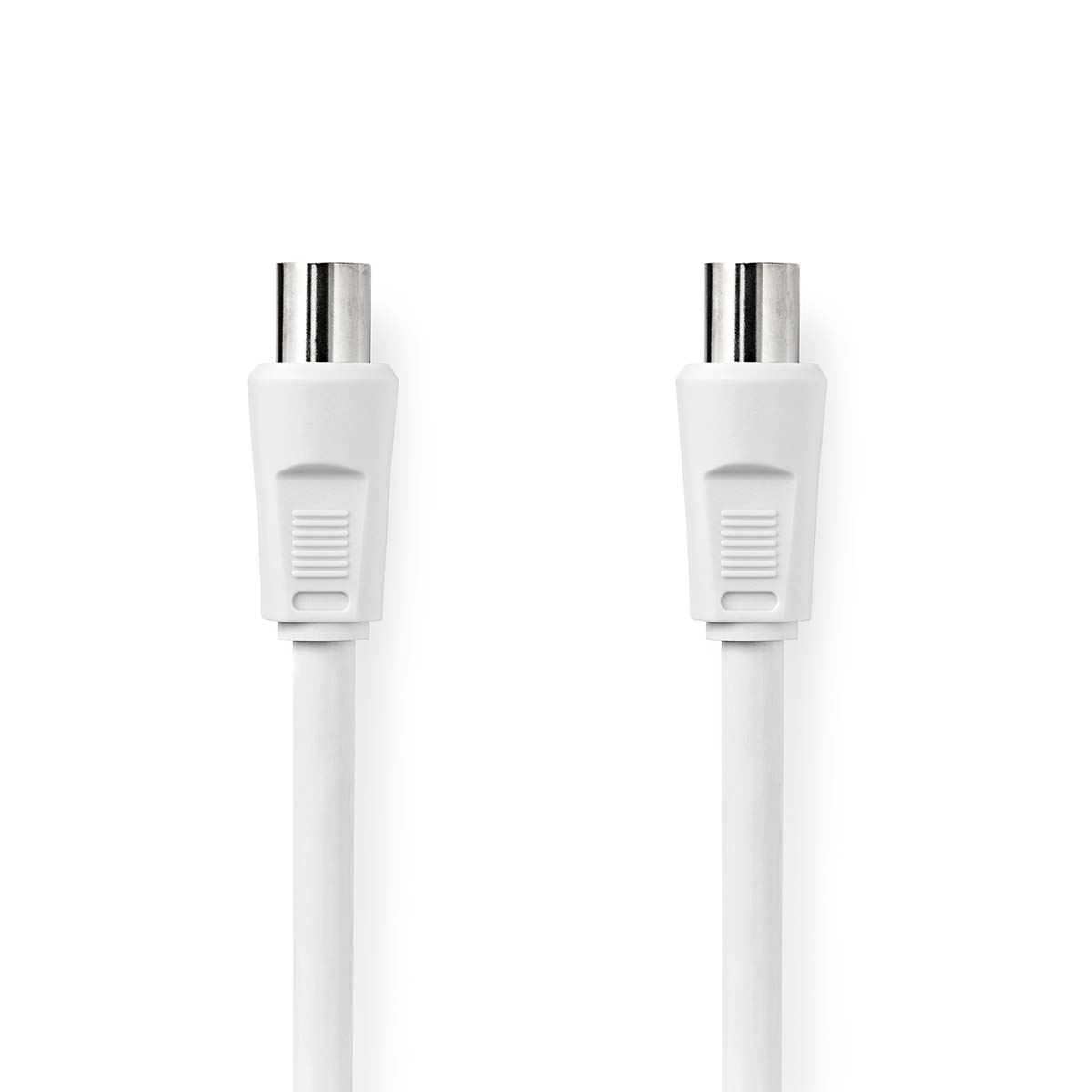 Nedis CSGL40000WT50 | Coax Cable | IEC (Coax) Male | IEC (Coax) Female | Nickel Plated | 90 dB | 75 Ohm | Double Shielded | 5.00 m | Round | PVC | White | Label