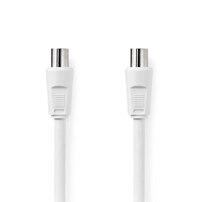Nedis CSGL40000WT50 | Coax Cable | IEC (Coax) Male | IEC (Coax) Female | Nickel Plated | 90 dB | 75 Ohm | Double Shielded | 5.00 m | Round | PVC | White | Label