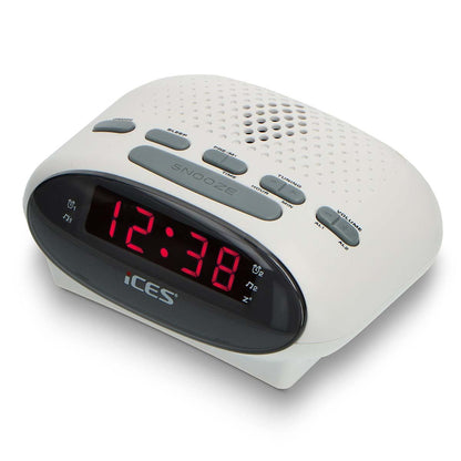 ICES Digital Desk Alarm Clock Radio LED | FM | Snooze function | White