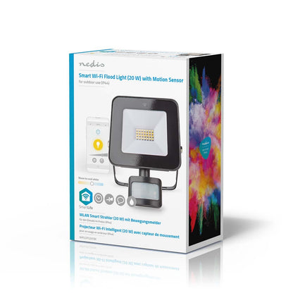 Nedis Smartlife Outdoor Light | Motion Sensor | 1500 lm | Wi-Fi | 20 W | Dimmable White | 3000 - 6500 K | Aluminium | Android™ / IOS