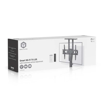 Nedis Motorised TV Stand | 37 - 80 " | Maximum supported screen weight: 60 kg | Built-in Cabinet Design | Lift range: 79 - 184 cm | Remote controlled | ABS / Steel | Black