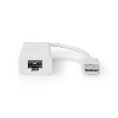 Nedis USB Network Adapter | USB 2.0 | 100 Mbps | USB-A Male | RJ45 Female | 0.20 m | Round | Gold Plated / Nickel Plated | Bare Copper | White | Box