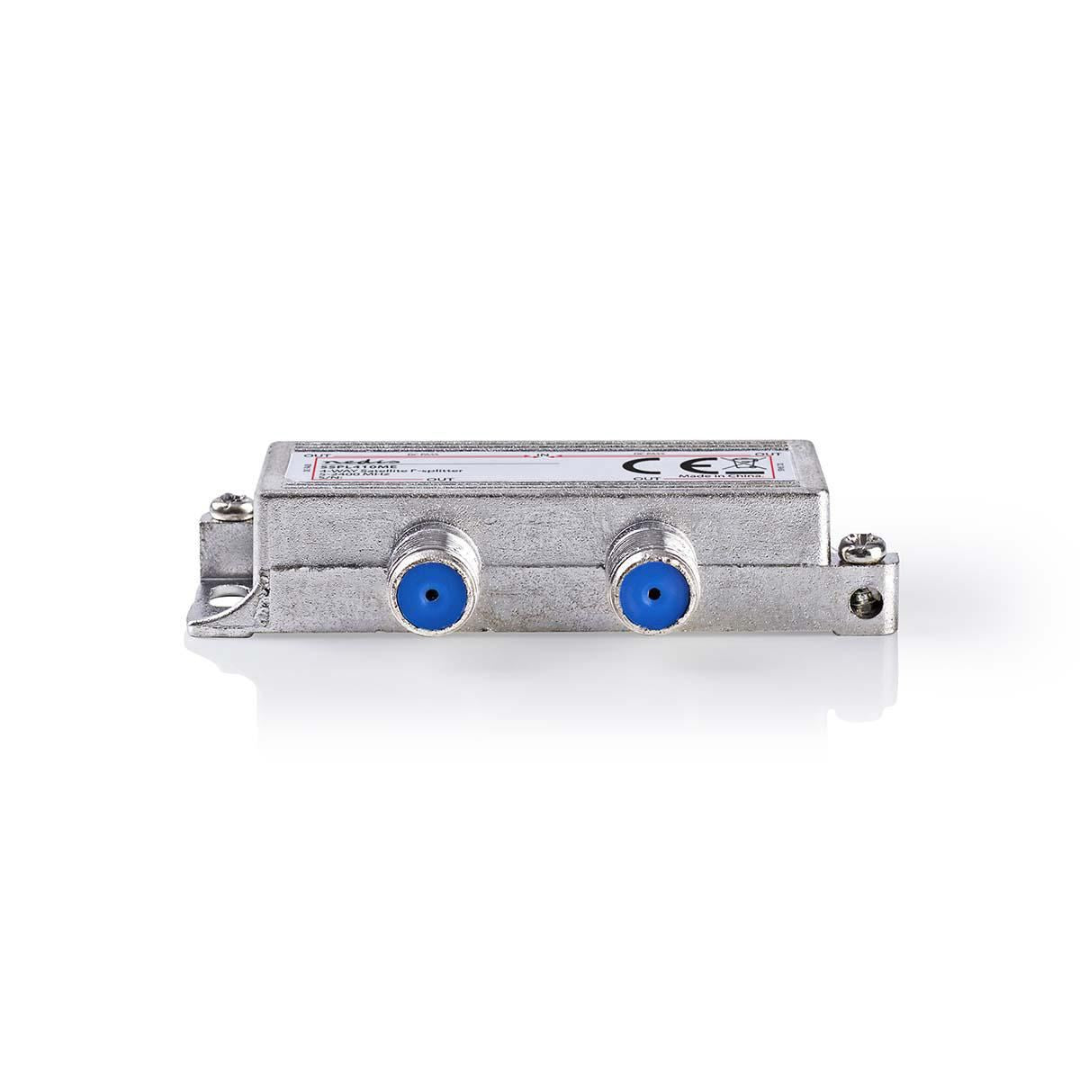 Nedis Satellite Splitter | 5 - 2400 MHz | 11.5 dB | Number of inputs: 1 | Number of outputs: 4 | Impedance: 75 Ohm | Zinc | Silver