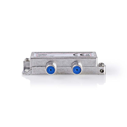 Nedis Satellite Splitter | 5 - 2400 MHz | 11.5 dB | Number of inputs: 1 | Number of outputs: 4 | Impedance: 75 Ohm | Zinc | Silver