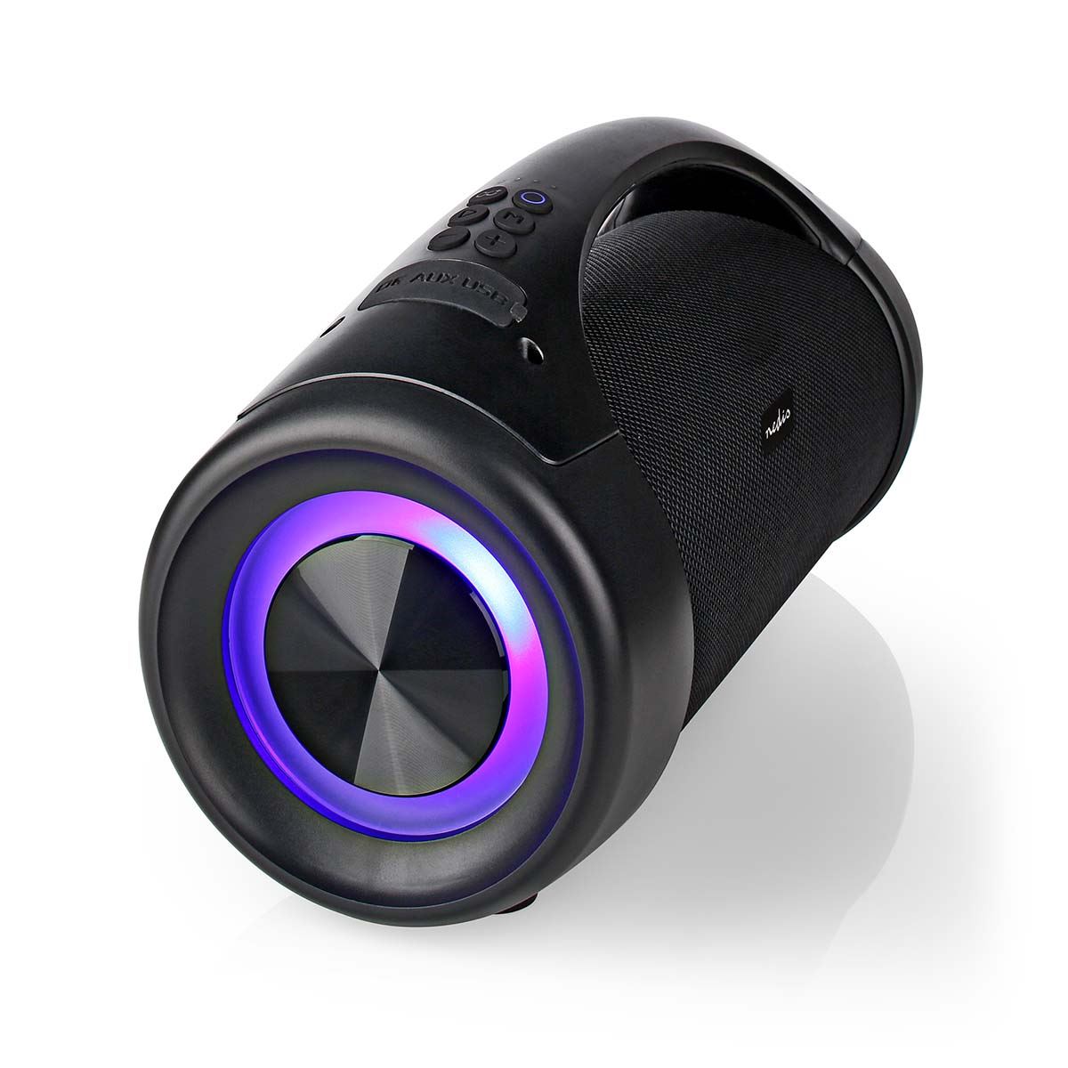 Nedis Bluetooth® Party Boombox | 6 hrs | 2.0 | 50 W | Media playback: AUX / USB | IPX5 | Linkable | Carrying handle | Party lights | Black