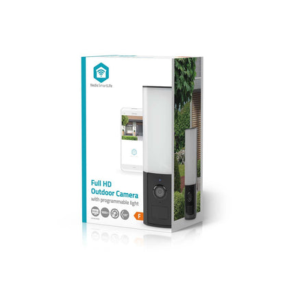 Nedis SmartLife Outdoor Camera | Wi-Fi | Ambient light | Full HD 1080p | IP65 | Cloud Storage (optional) / microSD (not included) / Onvif | 100 - 240 V AC | With motion sensor | Night vision | Black