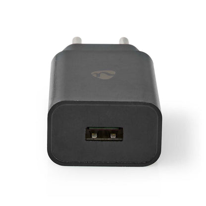 Nedis Wall Charger | 12 W | Quick charge feature | 1x 2.4 A | Number of outputs: 1 | USB-A | No Cable Included | Single Voltage Output | Black