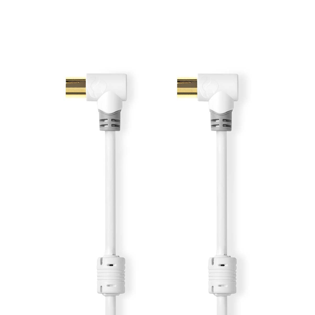 Nedis CSBW40010WT50 | Coax Cable | IEC (Coax) Male | IEC (Coax) Female | Gold Plated | 100 dB | 75 Ohm | Double Shielded | 5.00 m | Round | PVC | White | Box