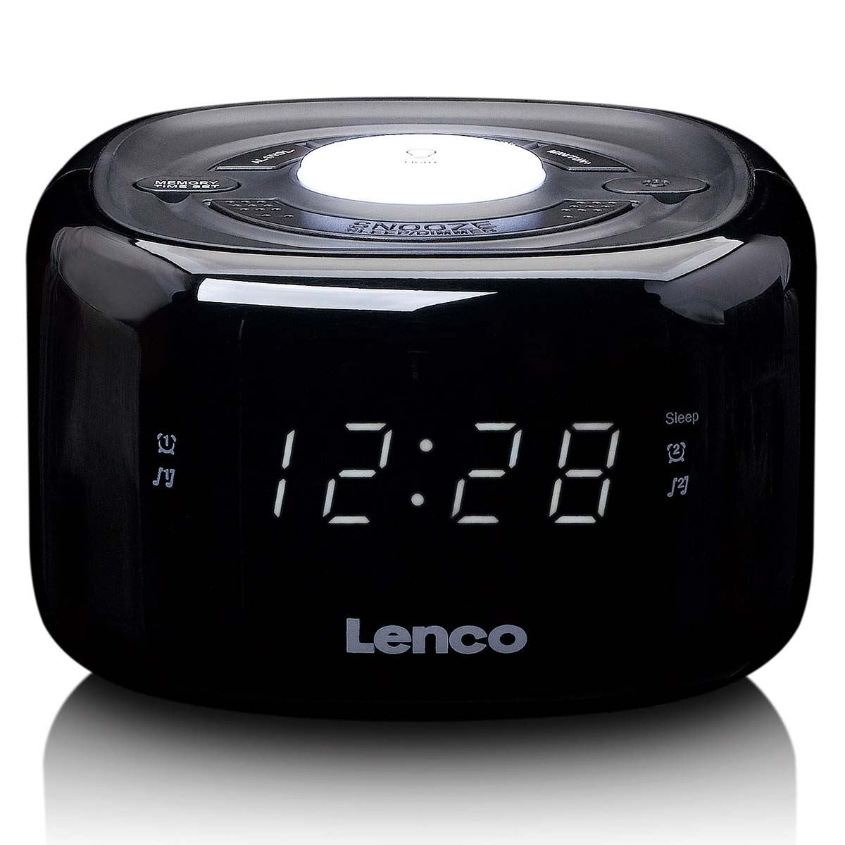 Lenco CR-12BK | FM Clock Radio | Night Light | Black