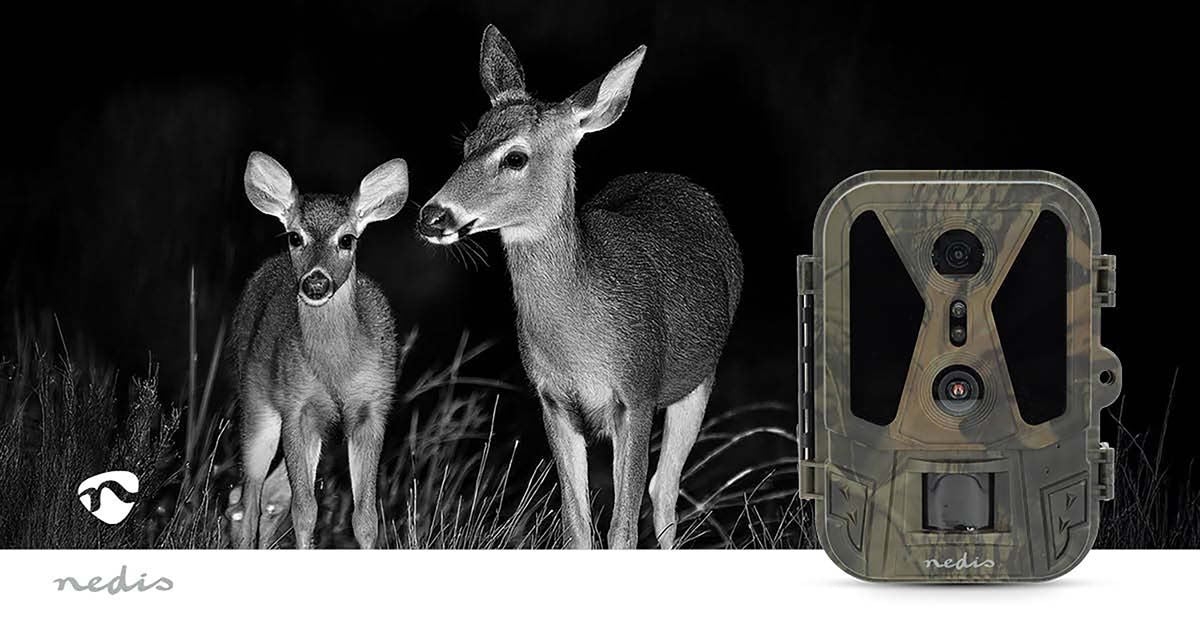 Nedis Wildlife Camera | 4K@10fps | 50 MPixel | 8 MPixel CMOS | IP65 | Black No-Glow IR | Night vision | Viewing angle: 100 ° | Motion sensor | Detection angle: 120 ° | Detection range: 25 m | Screen size: 2.4 " | LCD Screen | Brown / Green