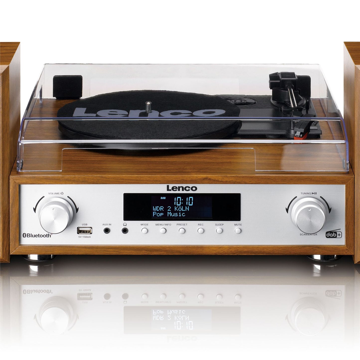 Lenco MC-160WD | HiFi Stereo System with Record Player | DAB+/FM Radio | Bluetooth® Speaker | Wood