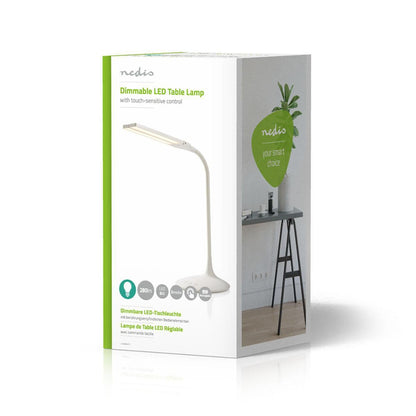 Nedis LED Desk Lamp | Dimmable | 280 lm | Rechargeable | Touch Function | White