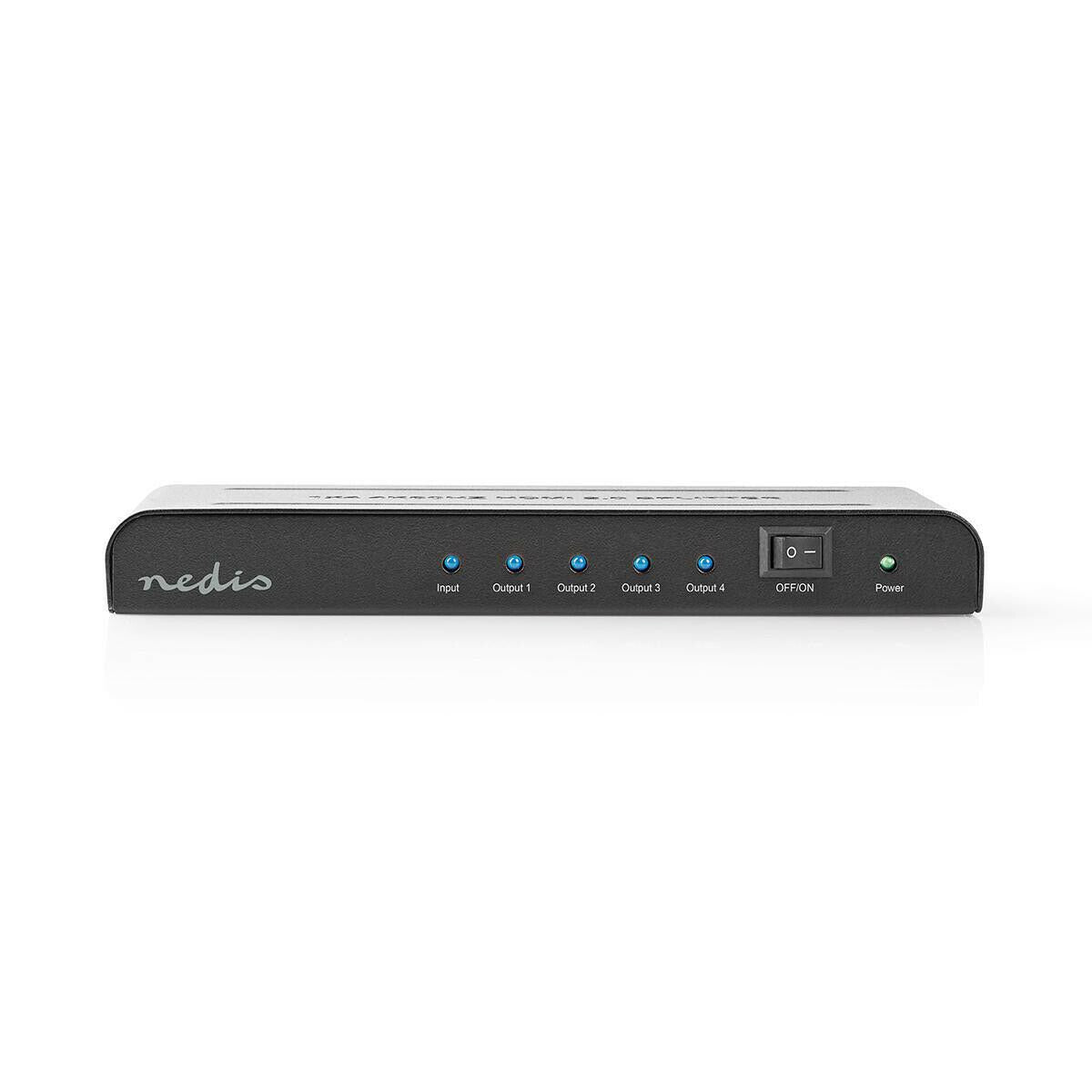 Nedis HDMI™ Splitter | 4 port(s) | HDMI™ Input | 4x HDMI™ Output | 4K@60Hz | 18 Gbps | Metal | Anthracite