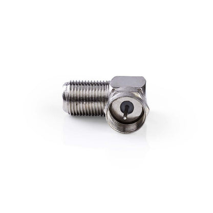 Nedis Satellite & Antenna Adapter | F Male | F Female | Nickel Plated | 75 Ohm | Angled 90° | Metal | Silver | 10 pcs | Envelope