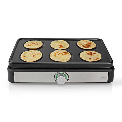 Nedis Party Wok Set | Grill | 6 Persons | Spatula | Temperature setting | Non stick coating | Rectangle