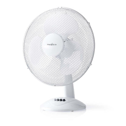 Nedis Table Fan | Mains Powered | Diameter: 400 mm | 45 W | Oscillation | 3-Speed | White