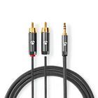 Nedis USB Cable | USB 3.2 Gen 1 | USB-A Male | USB-C™ Male | 15 W | 5 Gbps | Nickel Plated | 1.00 m | Round | PVC | Black | Label | 12.349.244