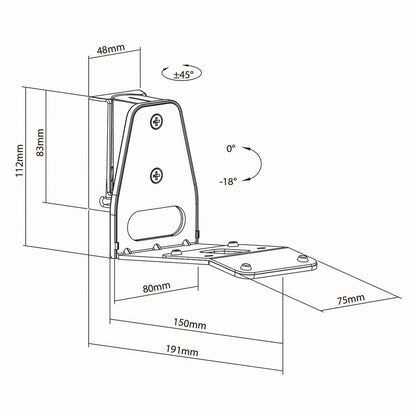 Nedis Speaker Mount | Compatible with: Sonos® Era300 | Wall | 5 kg | Swivel / Tilt | Tiltable | Rotatable | ABS / Metal | Black