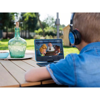 Lenco DVP-910BU | Portable 9" DVD-Player | USB Headphones and Mounting bracket |Blue / Black