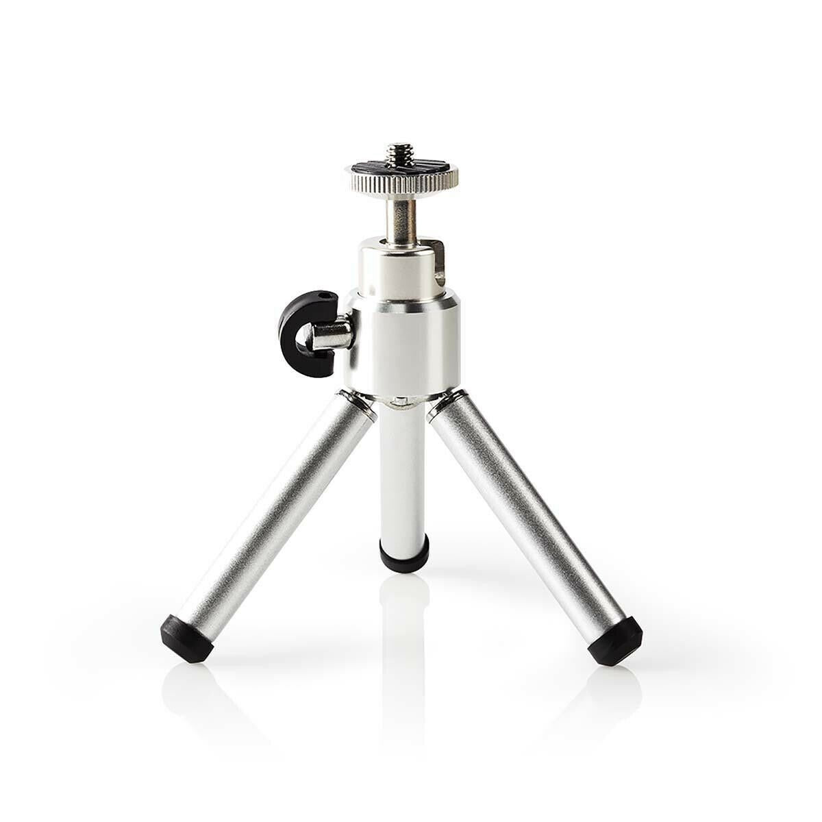 Nedis Tripod | Maximum load capacity: 0.8 kg | Minimum working height: 11 cm | Maximum working height: 14.5 cm | 1 Segment | Ball Head | Travel bag included | ABS / Steel | Silver | PY32241