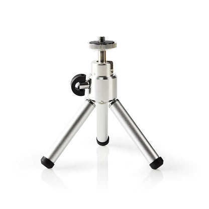 Nedis Tripod | Maximum load capacity: 0.8 kg | Minimum working height: 11 cm | Maximum working height: 14.5 cm | 1 Segment | Ball Head | Travel bag included | ABS / Steel | Silver | PY32241