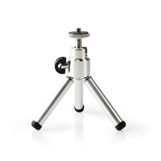 Nedis Tripod | Maximum load capacity: 0.8 kg | Minimum working height: 11 cm | Maximum working height: 14.5 cm | 1 Segment | Ball Head | Travel bag included | ABS / Steel | Silver | PY32241