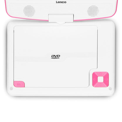 Lenco DVP-910PK | Portable 9" DVD-Player | USB Headphones and Mounting bracket | Pink