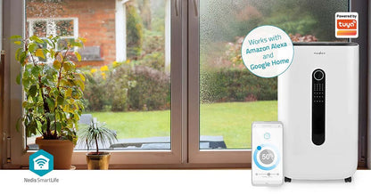 Nedis SmartLife Dehumidifier | Wi-Fi | 20 l/Day | Dehumidification / Continuous / Max+ / Dry laundry / Ventilation | Android™ / IOS | Adjustable hygrostat | 195 m³/h