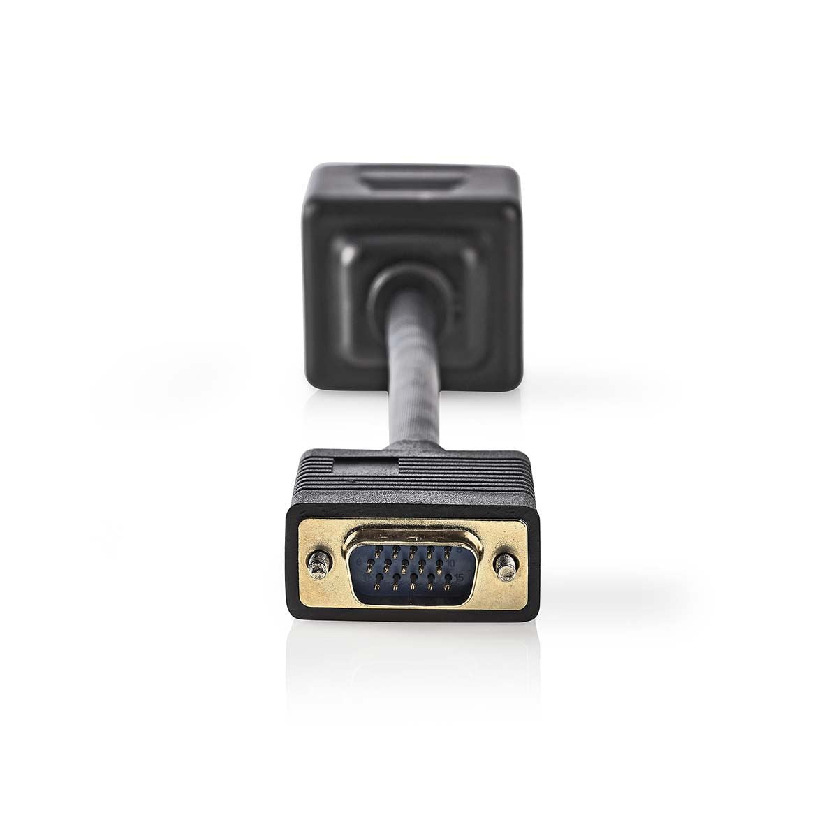 Nedis VGA Cable | VGA Male | 2x VGA Female | Gold Plated | Maximum resolution: 1280x768 | 0.20 m | Round | ABS | Black | Envelope