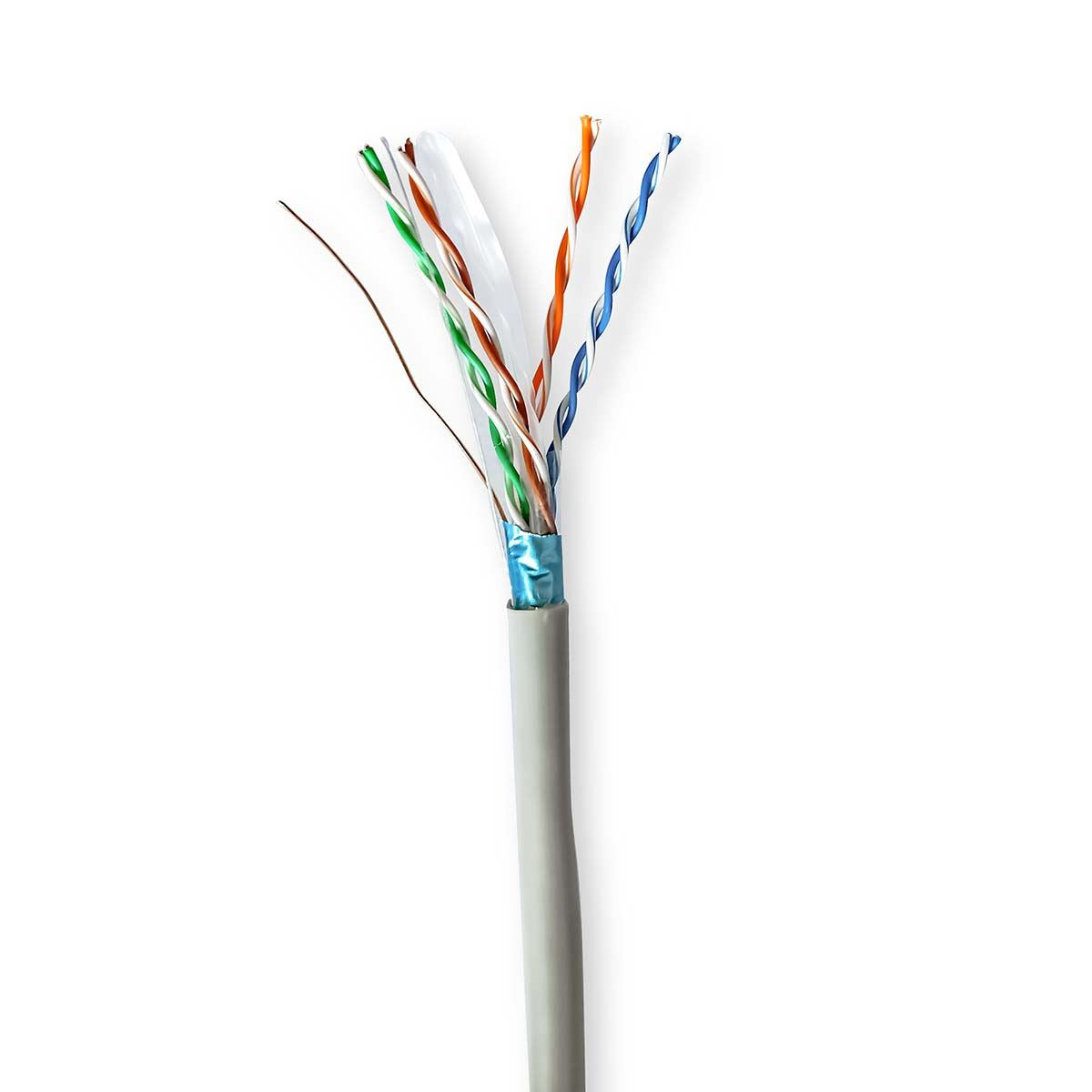Nedis CCBG8522GY50S | Network Cable Roll | CAT6 | Solid | F/UTP | CCA | 50.0 m | Indoor | Round | PVC | Grey | Pull Box
